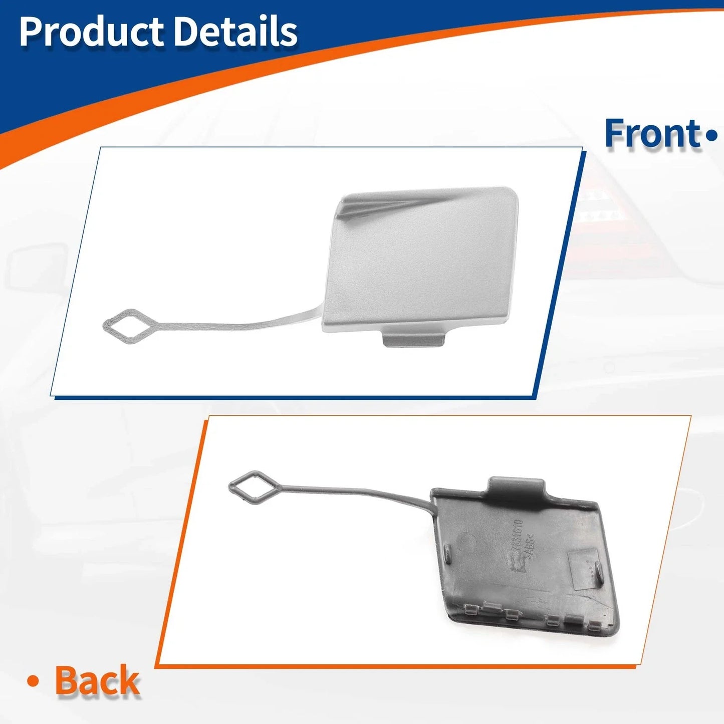 1 Pcs Rear Car Bumper Tow Hook Cover for BMW 5 Series Ice Silver