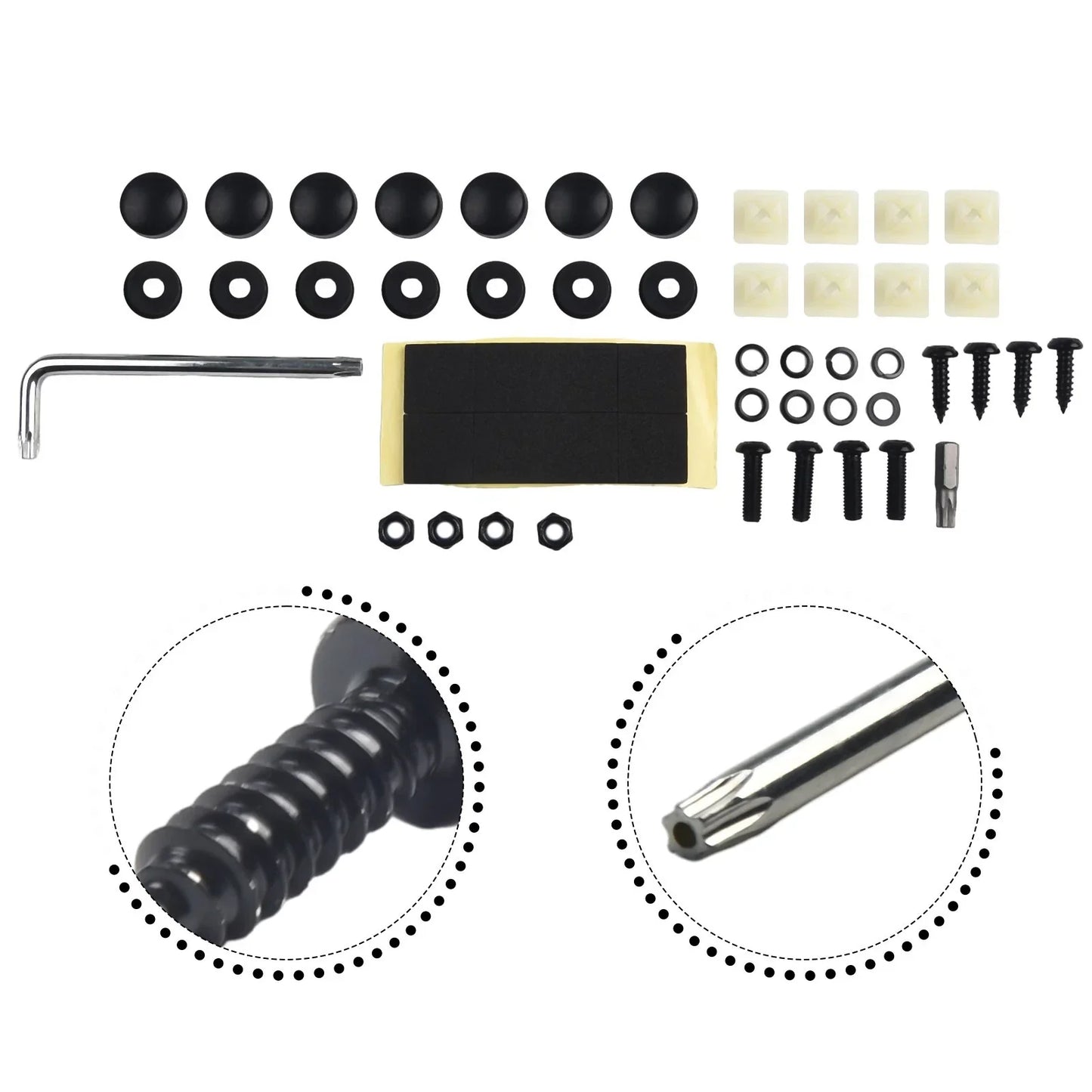 License Plate Screws Plastic+Stainless Steel for Cars