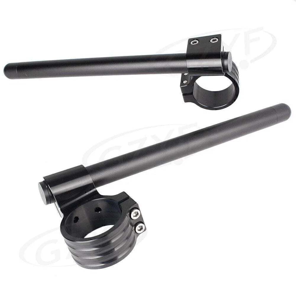 33mm Clip On Handlebar Fork Tubes for Universal Motorcycle - Black
