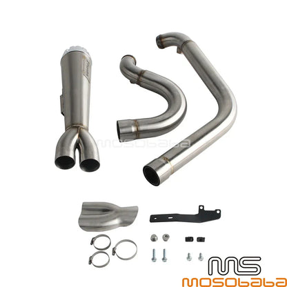 2-Into-1 Exhaust System for Harley Dyna Super Glide Custom FXDC (2006-2017)