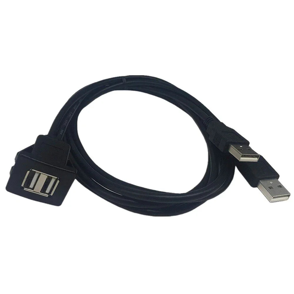 USB 2.0 Dual Male to Female Extension Cable for M Car Dashboard