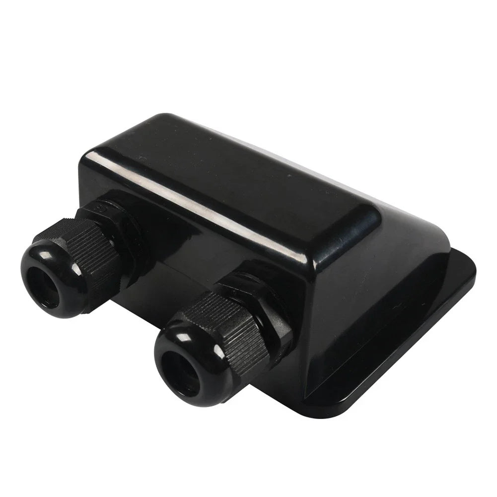 Black Double Wire Cable Entry Gland Box for Solar Panel RV Caravan