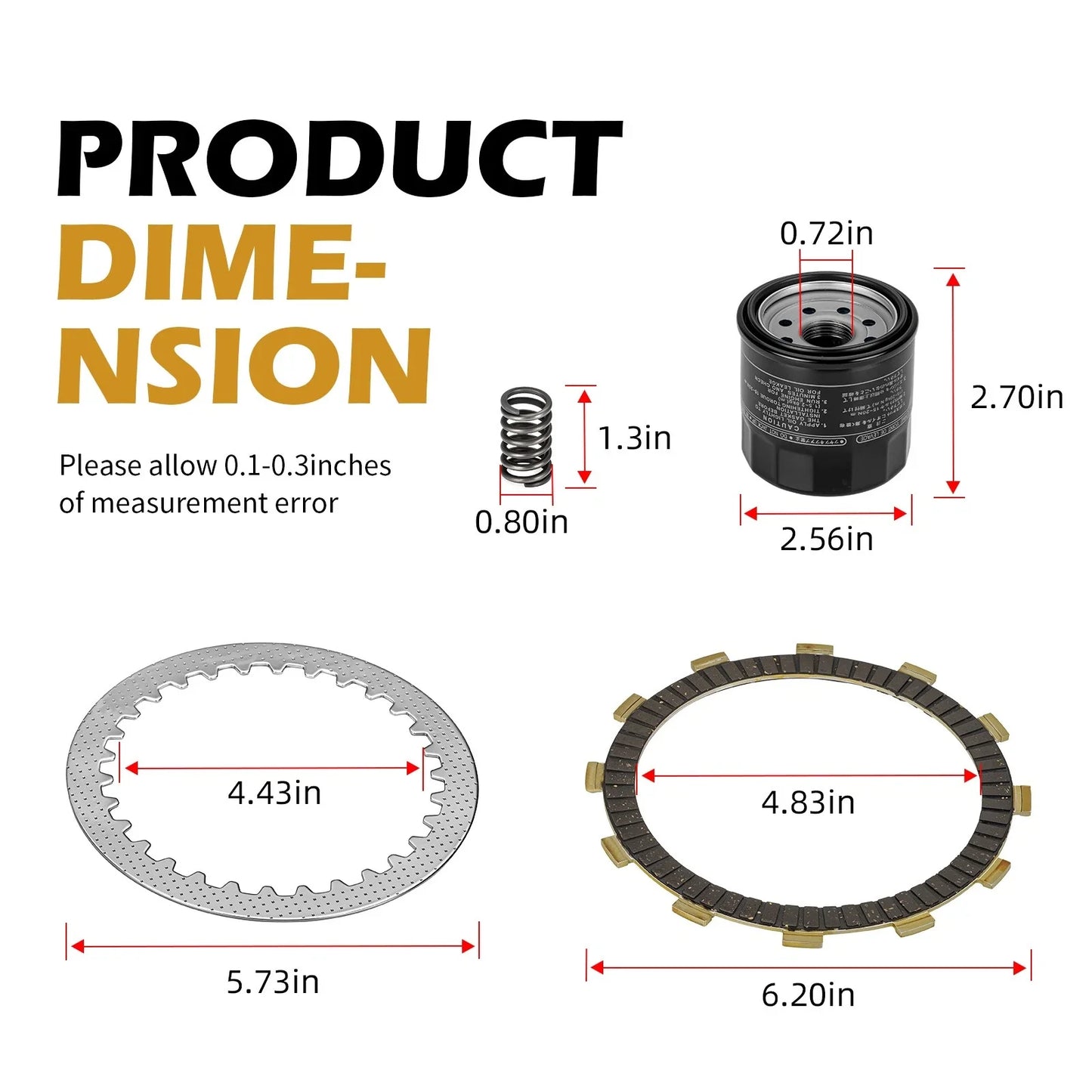 Clutch Friction Steel Plates & Gasket Oil Filter for Kawasaki Vulcan (1995–2009)