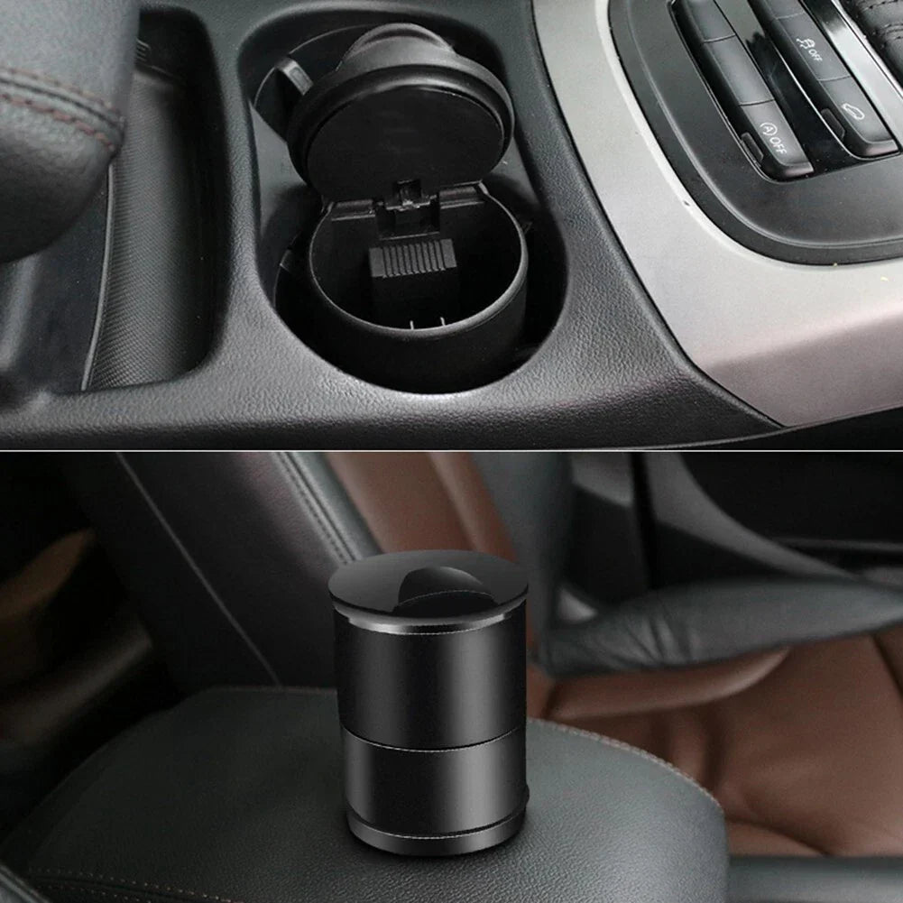 Ash Tray Black Car Garbage Coin Storage Cup Container Simple and Convenient