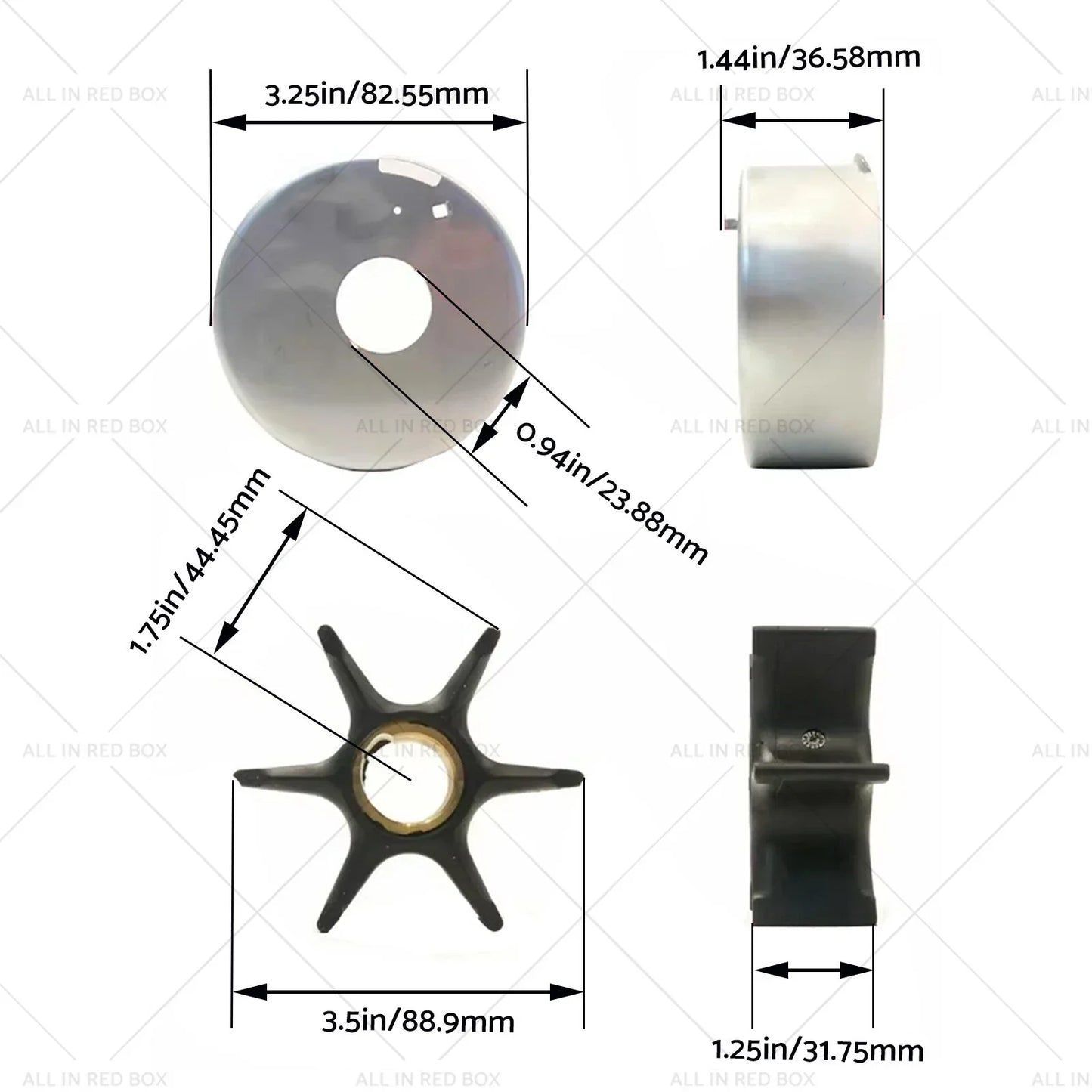 Water Pump Impeller Kit for Johnson Evinrude 3-300 HP