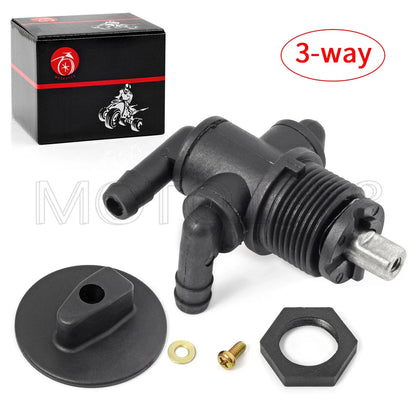 Fuel Valve Petcock 3 Way & Knob Nut for Polaris Sportsman 600/700 Twin (1999–2006)