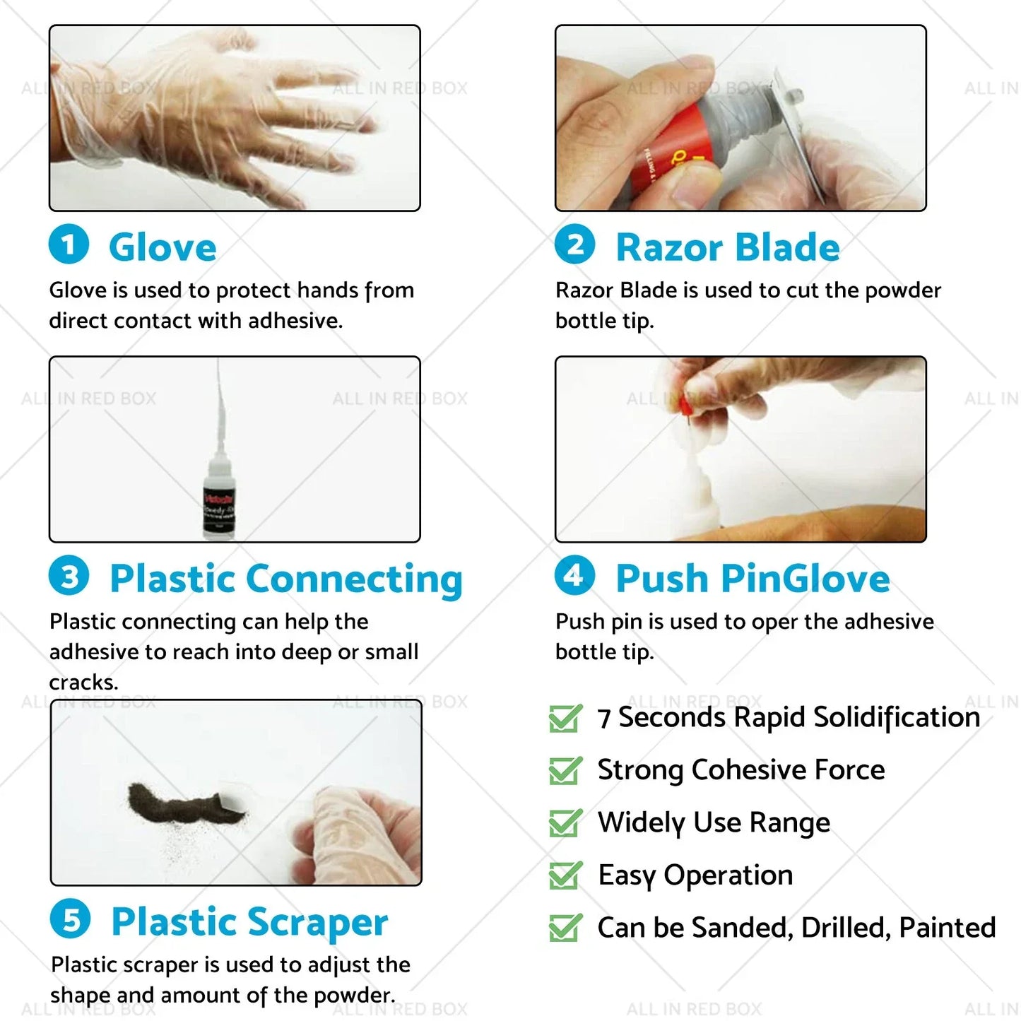 10x Strong Powder Adhesive Glue for Quick Bonding Repair - 79 Characters Max