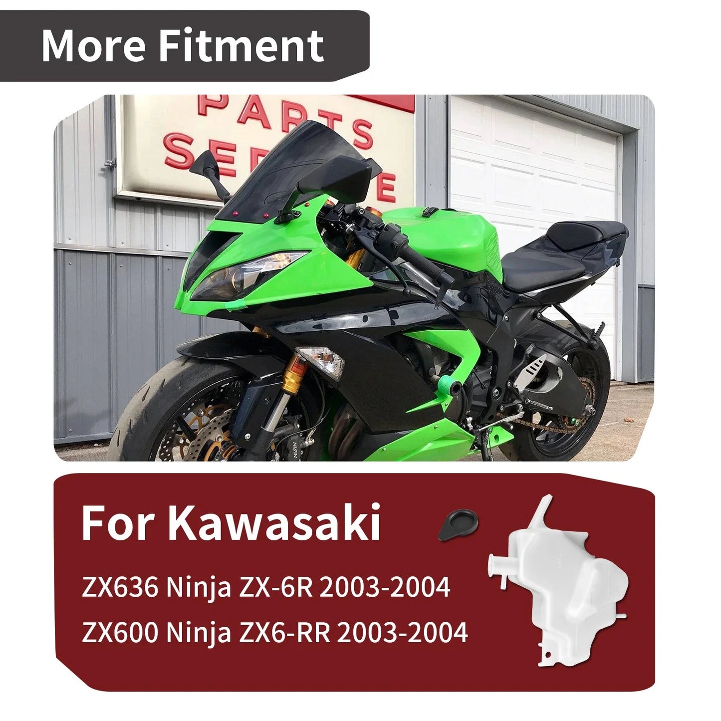 Coolant Reservoir for Kawasaki Ninja ZX-6R Ninja ZX-6RR (2003–2004)