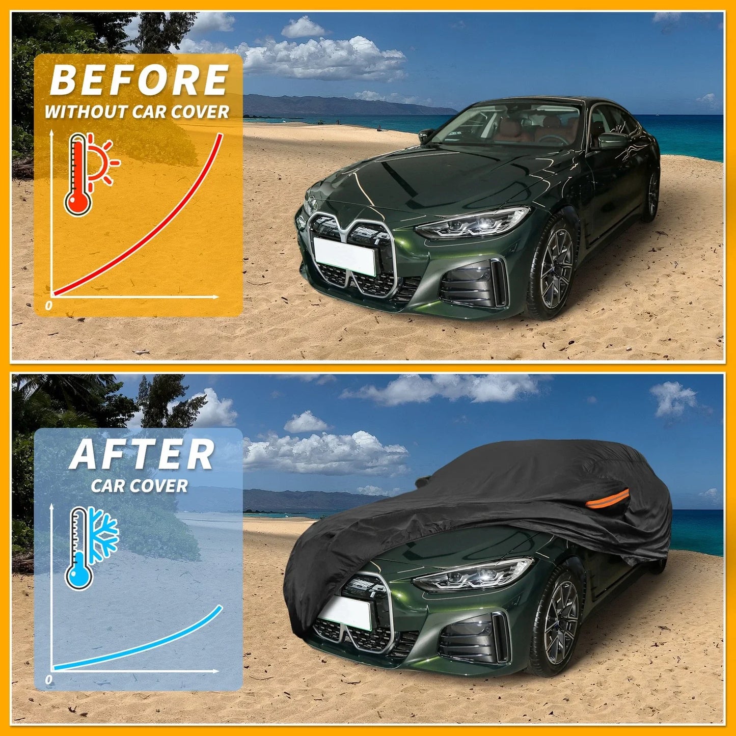 190T-PU Car Cover Waterproof All Weather for BMW i4