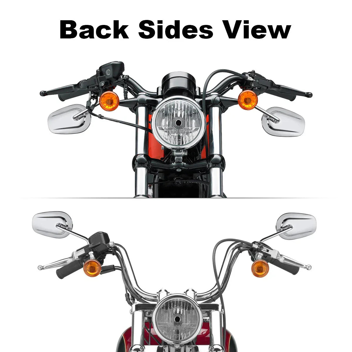 Chrome Rear View Mirrors for Harley Sportster XL 883 1200 Touring Road Glide