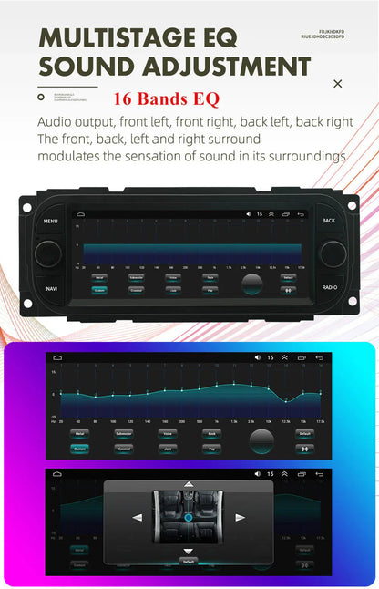 6.8" Jeep Chrysler Dodge Android Car Stereo Radio GPS Head Unit Carplay