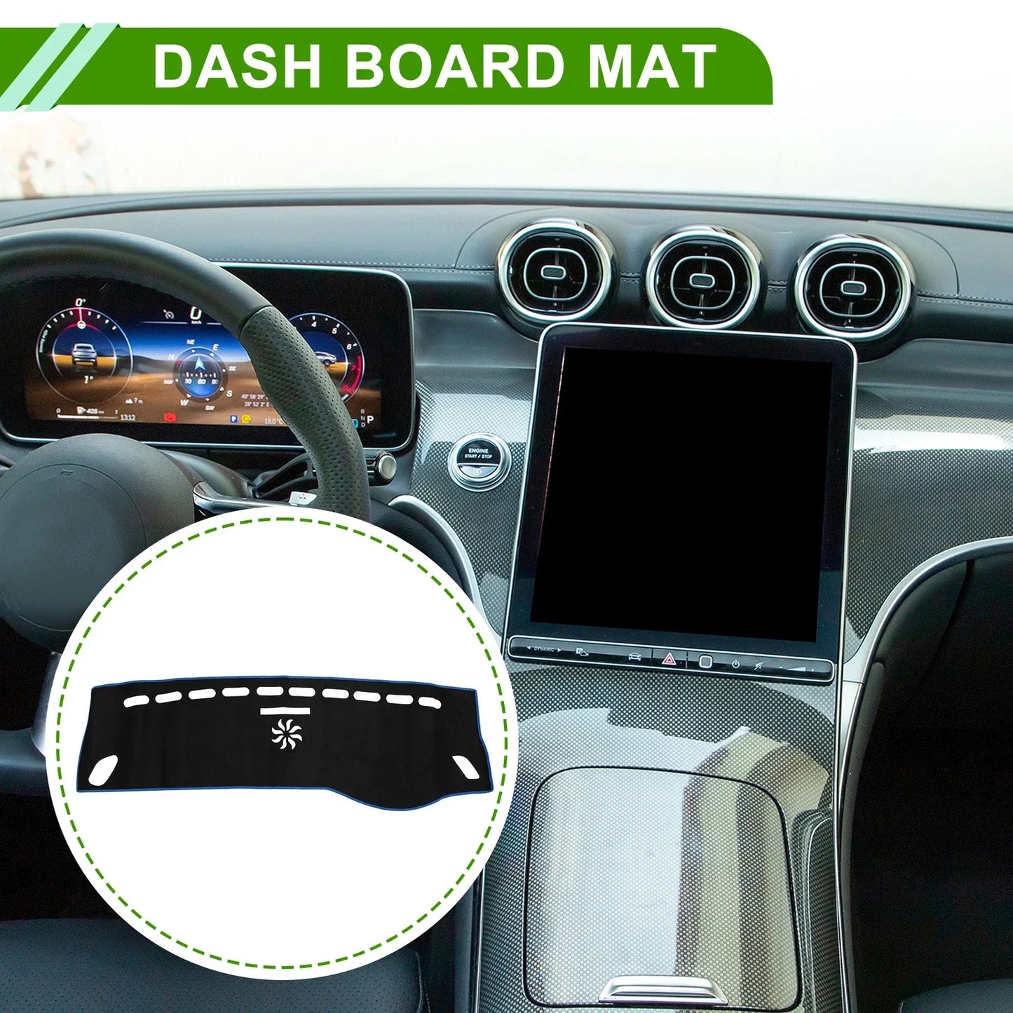 Dashboard Cover Mat for Mercedes A-Class 2013-2017 Sun Protector Pad Black Blue
