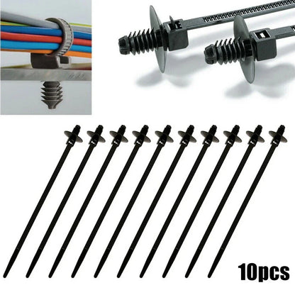 10Pcs Fir Tree Push-In Releasable Wiring Cable Zip Tie Wrap for Car/Boat