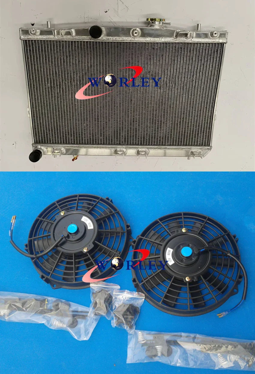 Aluminum Radiator & Fans for Hyundai Elantra Tiburon L4 V6 (2001-2008)