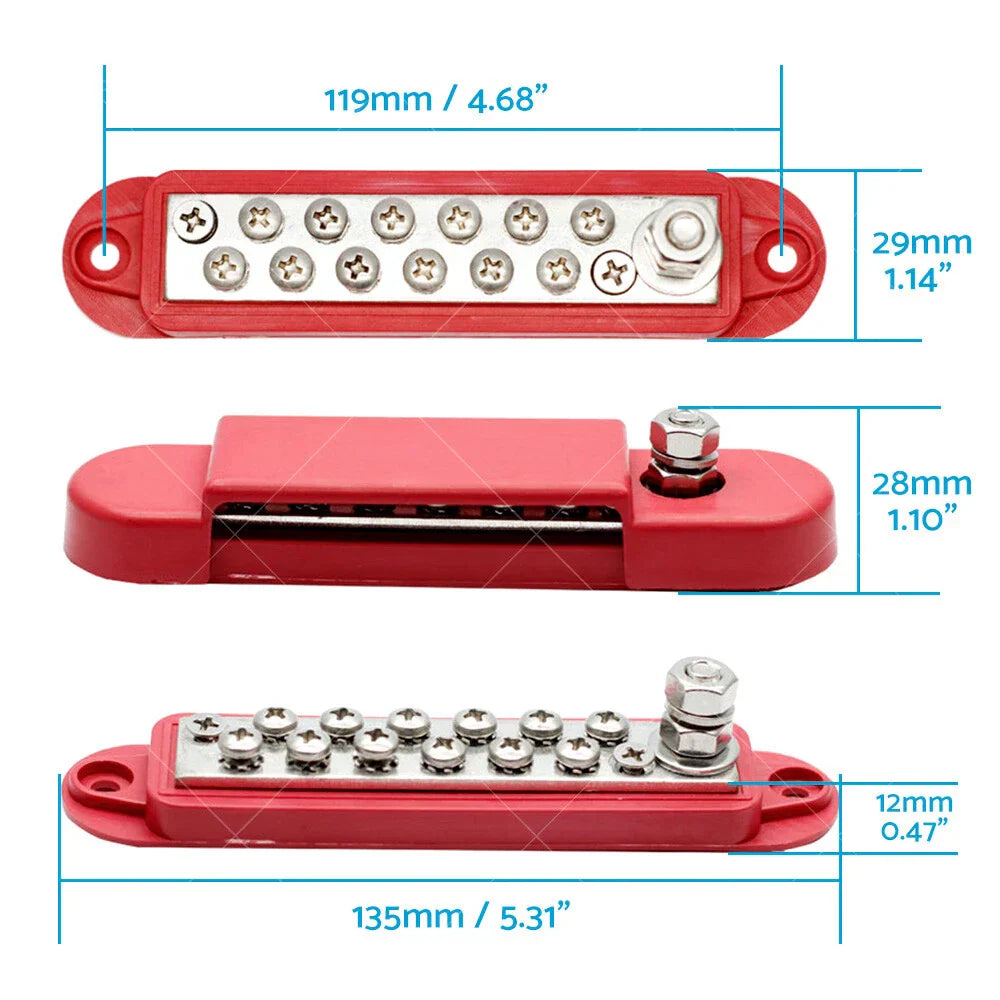 12 Way Bus Bar Power Distribution Terminal Block for Auto Marine