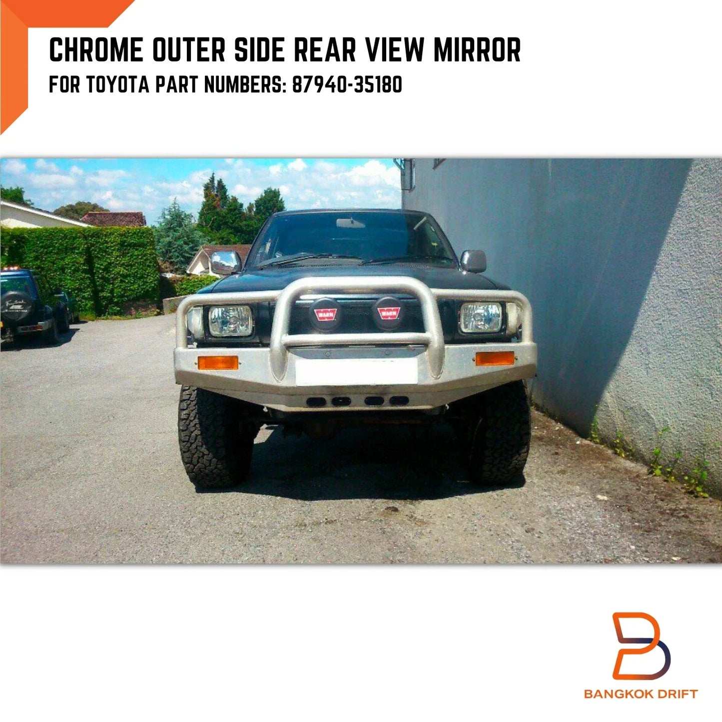 Chrome Door Mirror LH for Toyota Hilux LN106 4WD Ute 4Runner Surf (1988-1997)