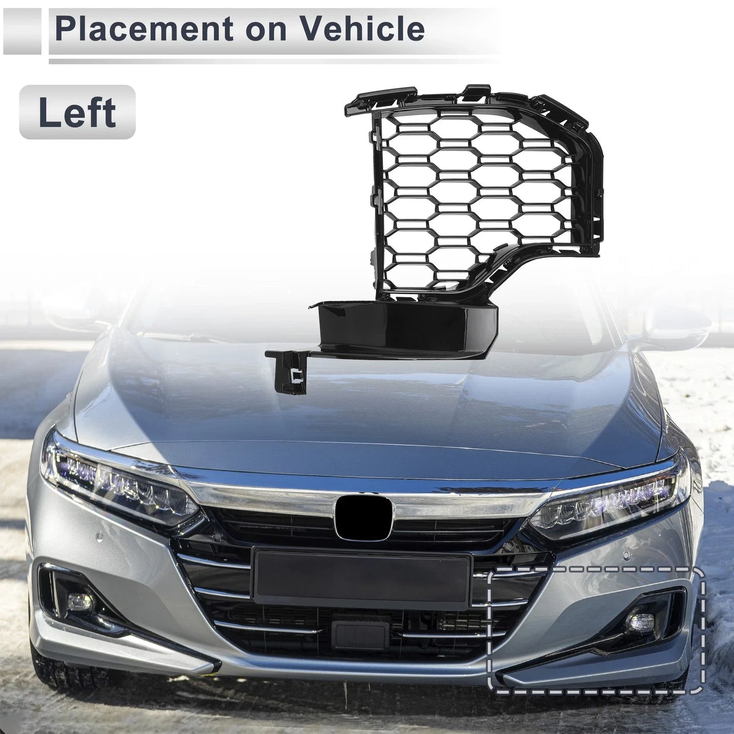 1x Front Left Fog Light Grill for BMW X5 Black (2019-2022)