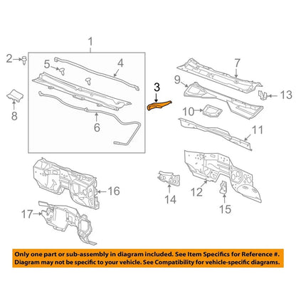 Right Side Windshield Cowl Vent Cover for Chevrolet Silverado