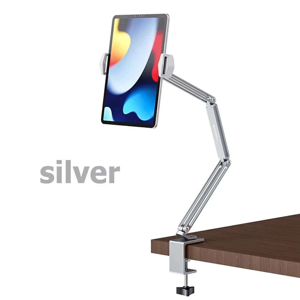 Adjustable Tablet Phone Holder for Desk - Flexible Long Arm Clip Bracket