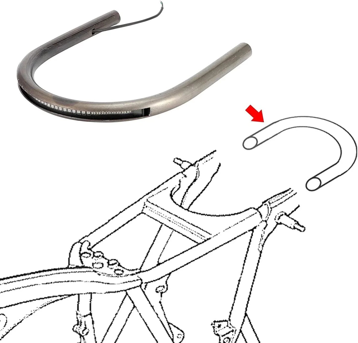 210mm Rear Seat Frame LED Turn Signal Brake Light for Cafe Racer Motor