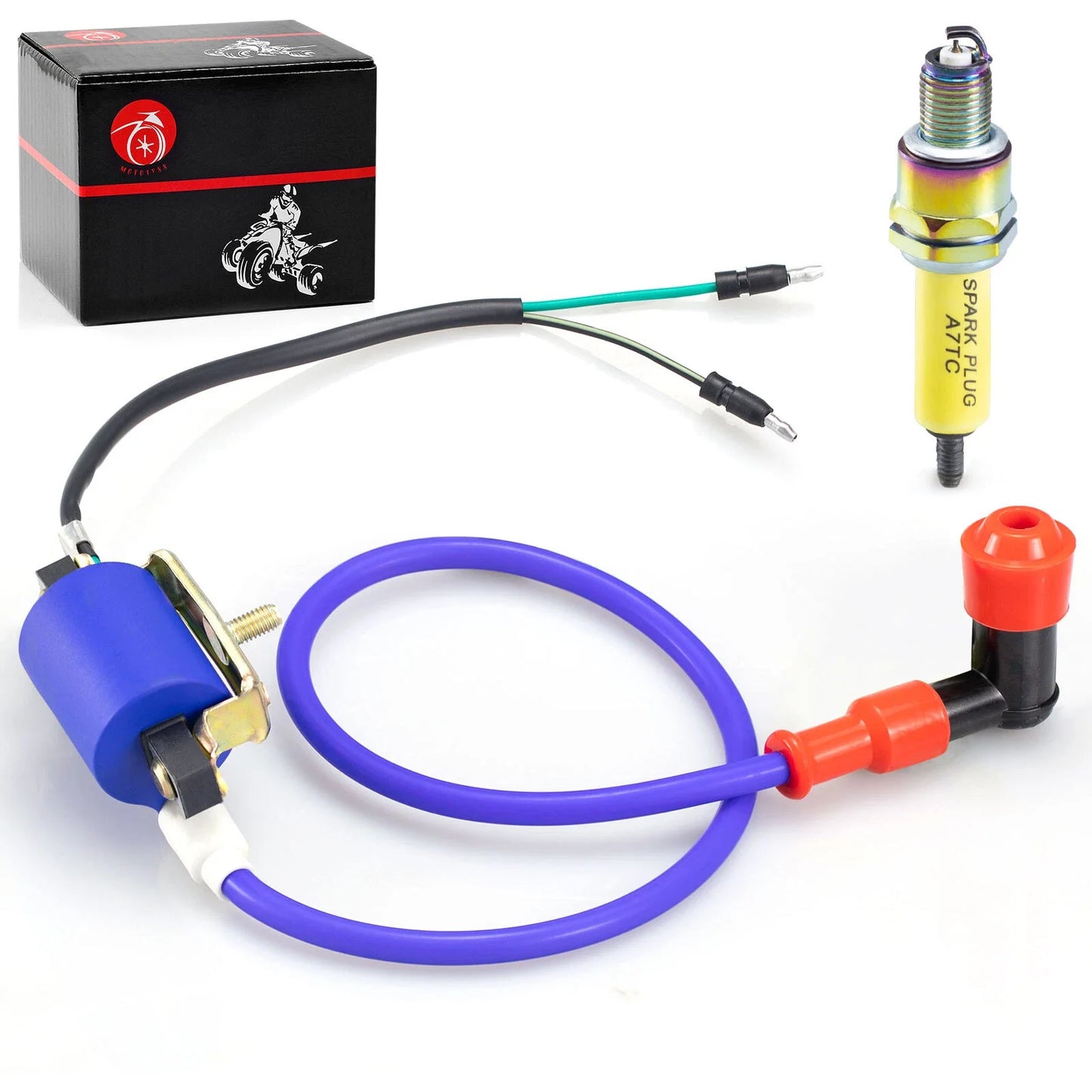 Ignition Coil and 10mm Spark Plug for ATV Dirt Bike