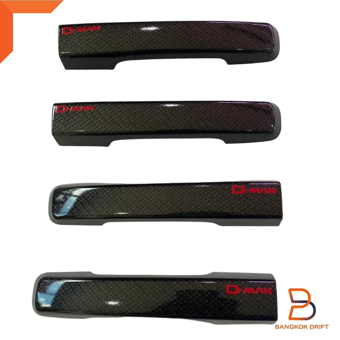 Black Carbon Fiber 4 Door Handle Cover Trim for Isuzu D-Max (2012-2019)