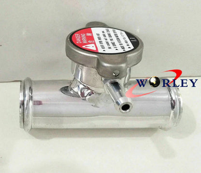 38mm Alloy Inline Radiator Pipe Filler Neck & 1.1 BAR Cap for Car