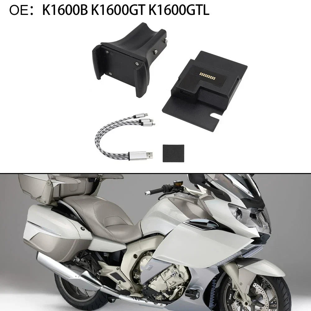 Bracket Mount Stand GPS Phone Navigation USB Charger ABS Material for Motorcycle