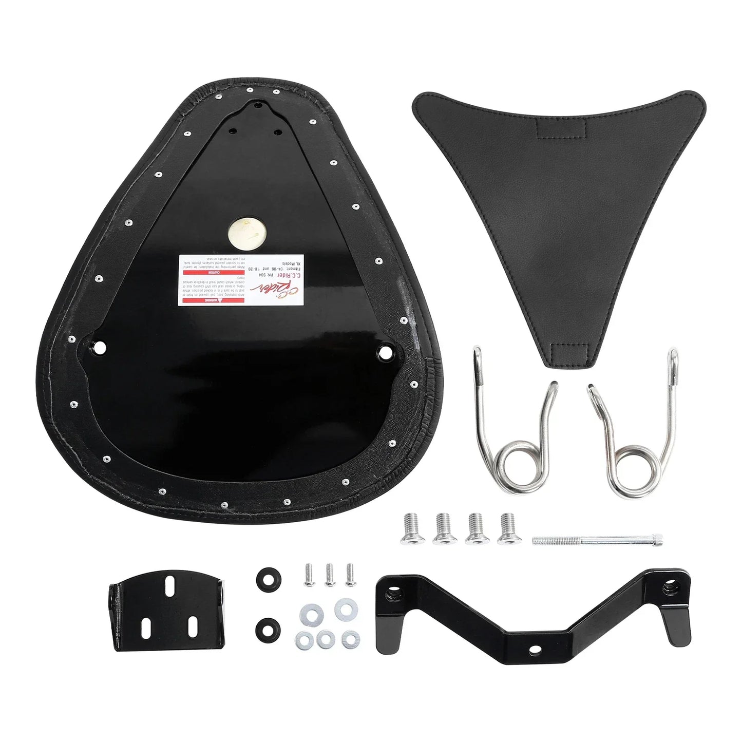 Black Solo Rider Driver Seat for Harley Sportster XL883 XL1200 (2004-2006)