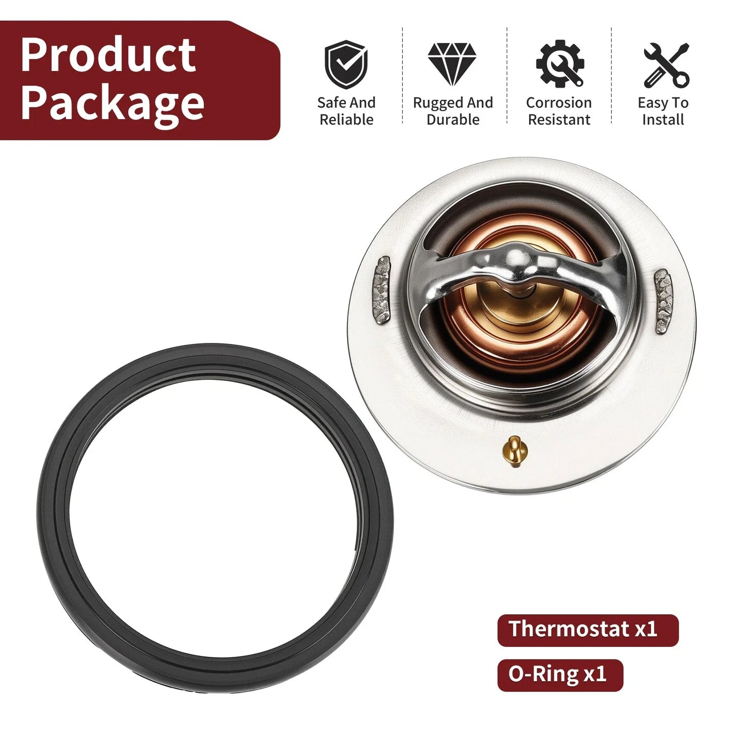 Thermostat w/ O-Ring for Kawasaki Mule 1000 PRO-DXT PRO-DX (2000–2008)