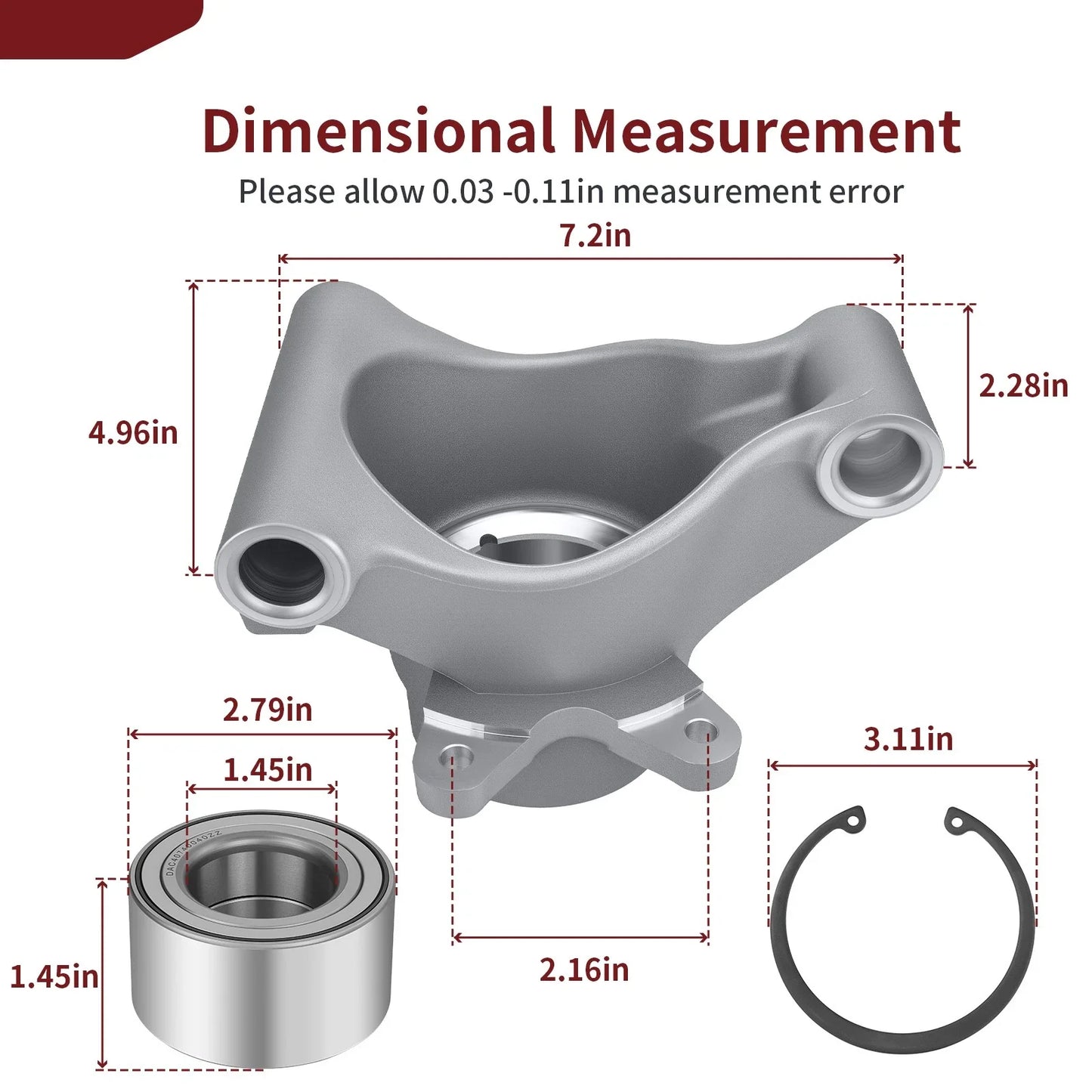Right Hand Wheel Carrier w/ Bearing Kit for Polaris Sportsman X2 500/700/800 (2004–2007)