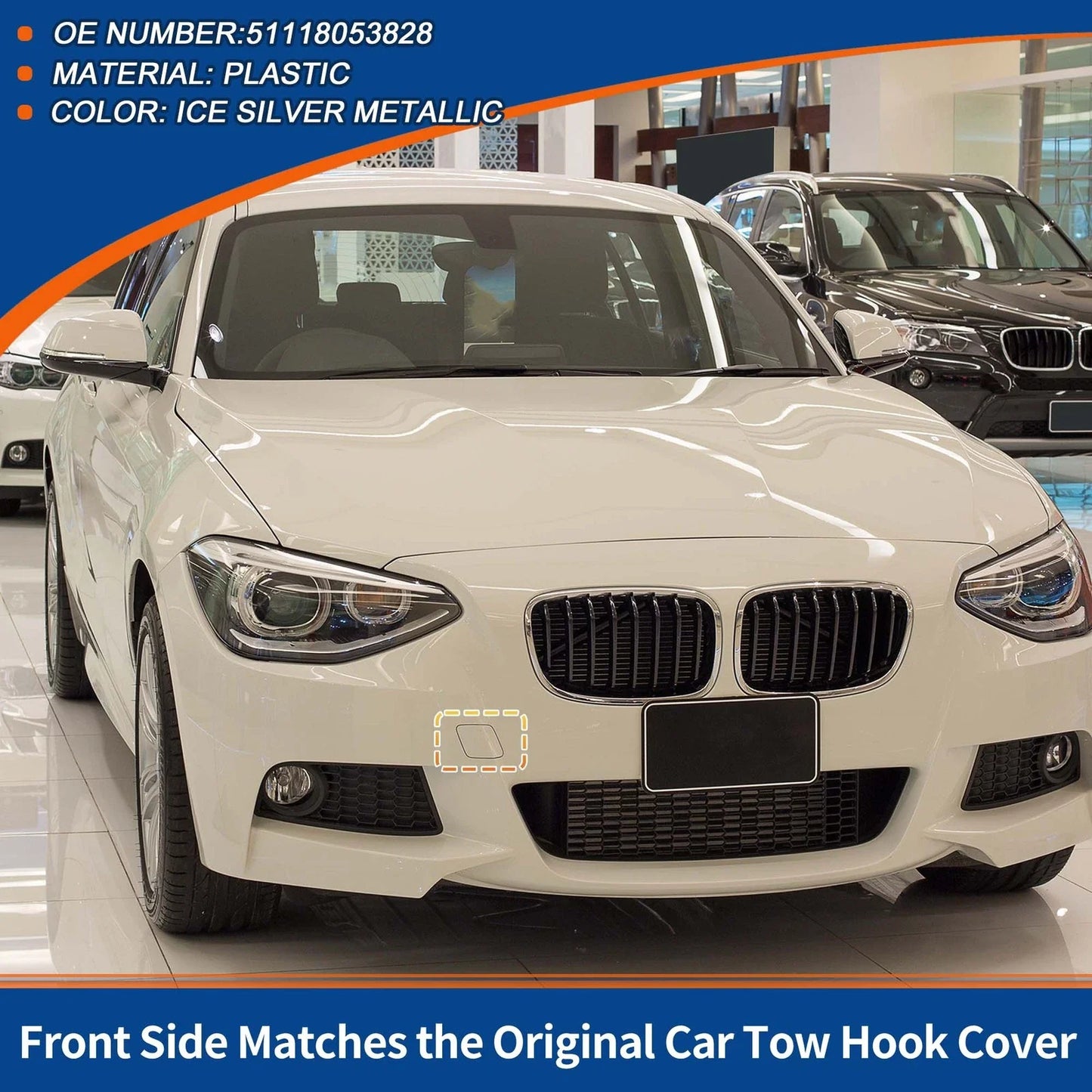 Tow Hook Cover for BMW 114i Ice Silver (2012-2014)