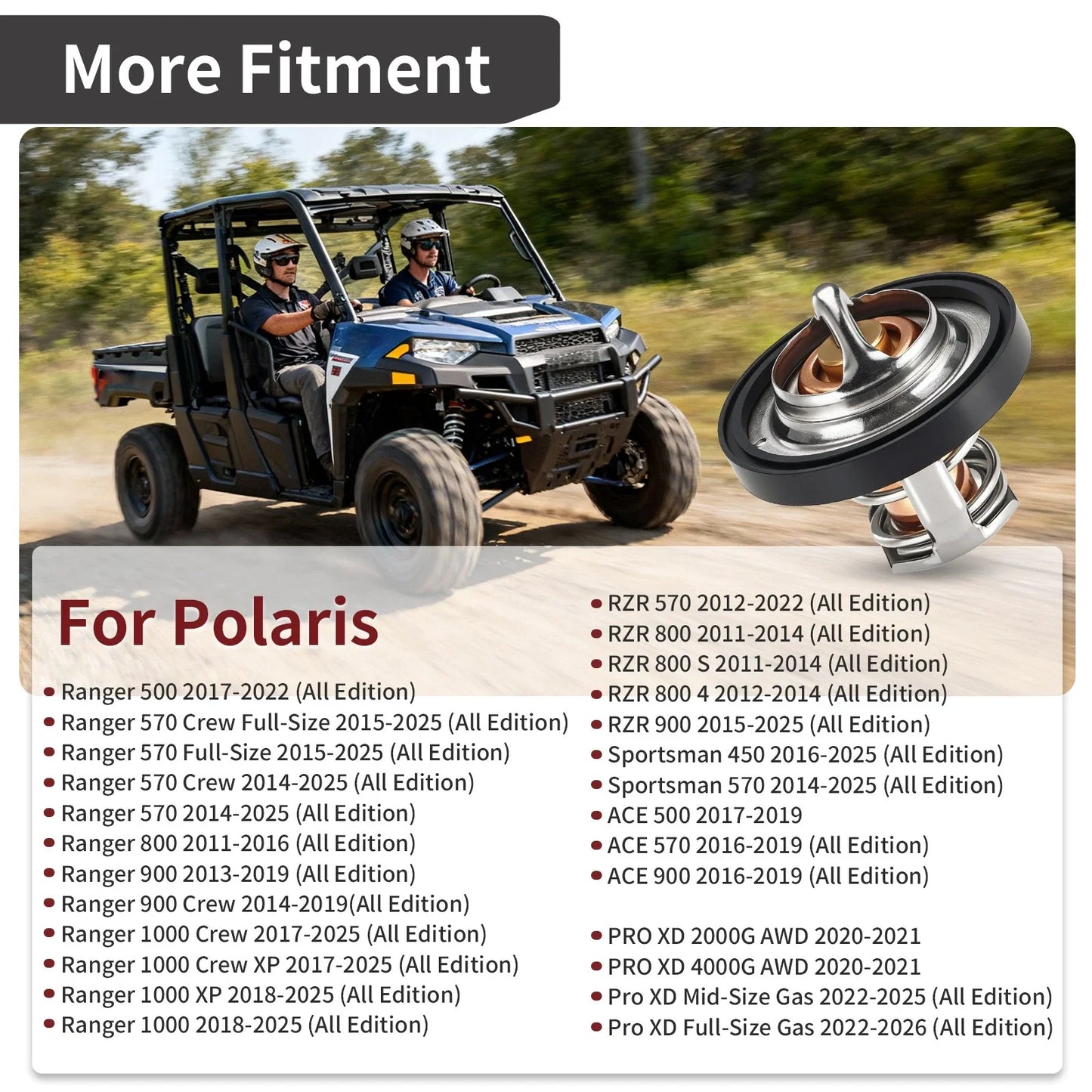 Thermostat & O-Ring for Polaris Ranger Crew 800 4X4 EFI (2011–2014)