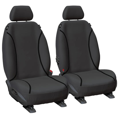 Front / Tailor Made Grey Canvas Car Seat Covers for Landcruiser UZJ100 (1998–2007)