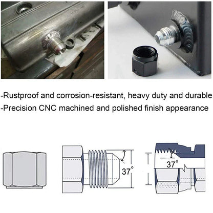 12AN Male Aluminum Weld-On Fitting for JXSS032 AU
