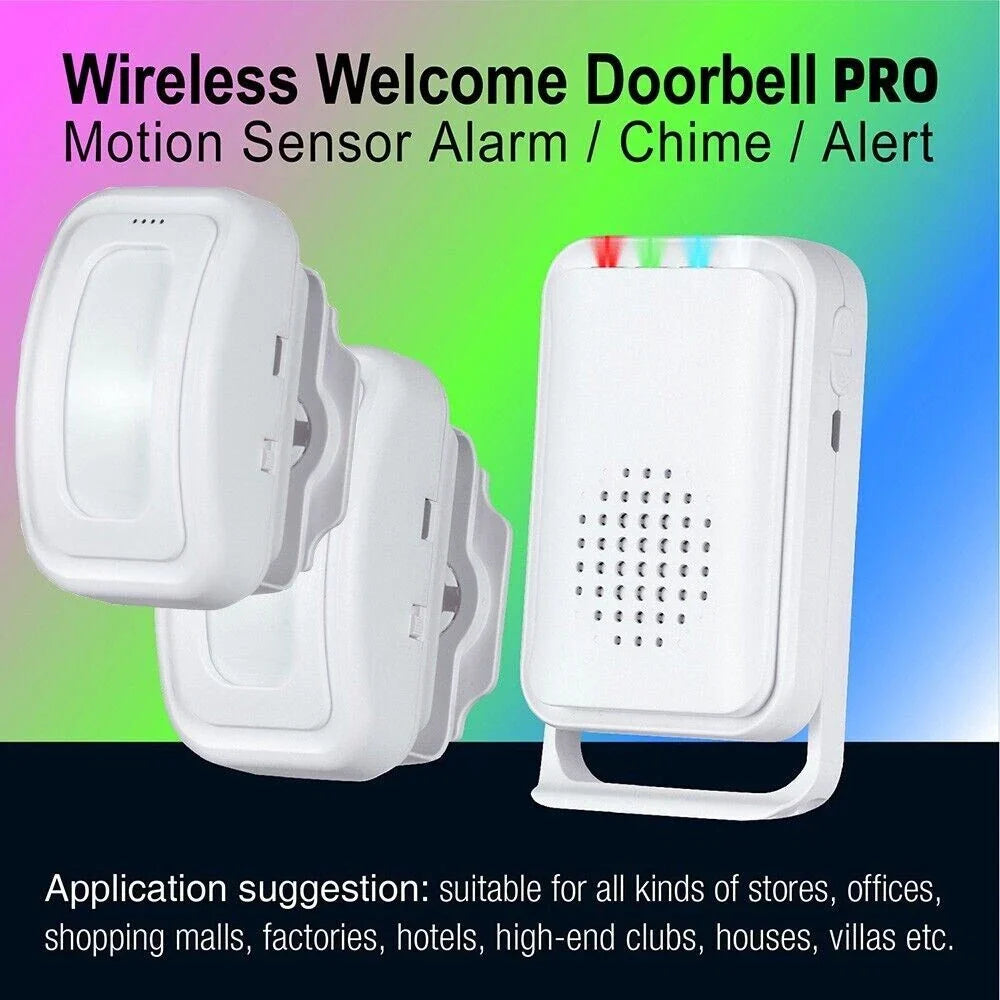 Wireless Motion Sensor Alarm Door Chime with 1 Receiver for Business