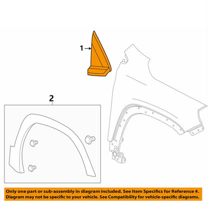 Black Plastic Left Fender Trim Molding for GMC Terrain (2018-2022)