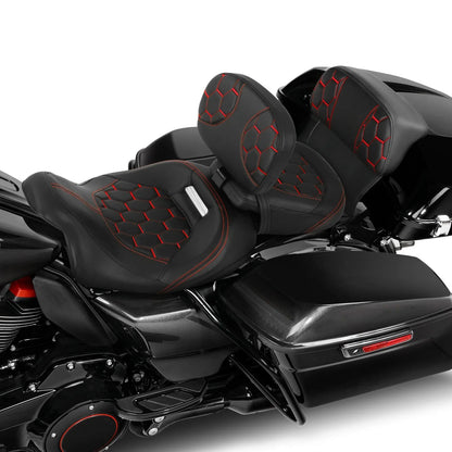 Driver Passenger Seat Backrests Pad for Harley Street Road Glide (2014-2023)