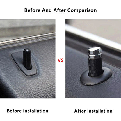 4 x Carbon Fiber Door Lock Pins Knob 35x8mm for BMW Benz
