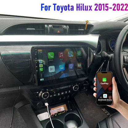 Wireless BT Radio for Toyota Hilux 2015-2022, 64GB Apple CarPlay, Android Auto