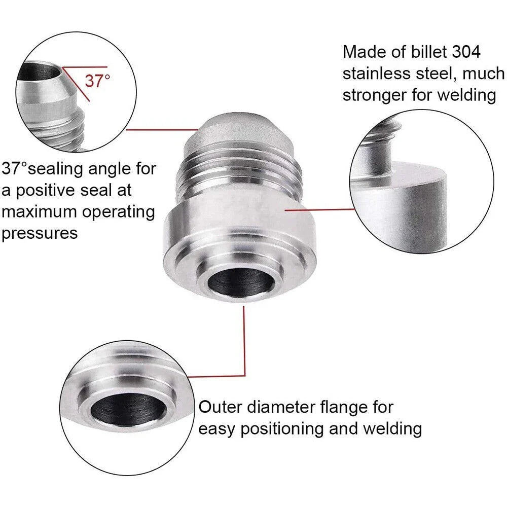 AN10 Male Aluminium Weld-On JIC Bungs for Car (No specific years)