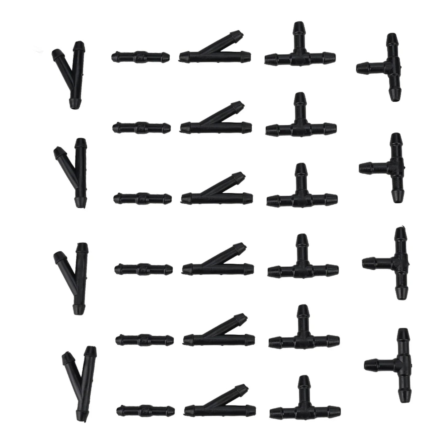 36pcs Windshield Washer Hose Connectors Water Tube TYI Type Splitter Fittings