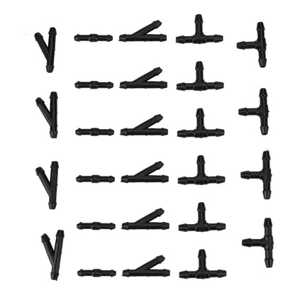 36pcs Windshield Washer Hose Connectors Water Tube TYI Type Splitter Fittings