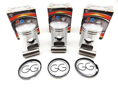 1. 1.00mm O/S Piston Kit with 46mm Rings & Pins for Kawasaki S1 KH250 (73-76)