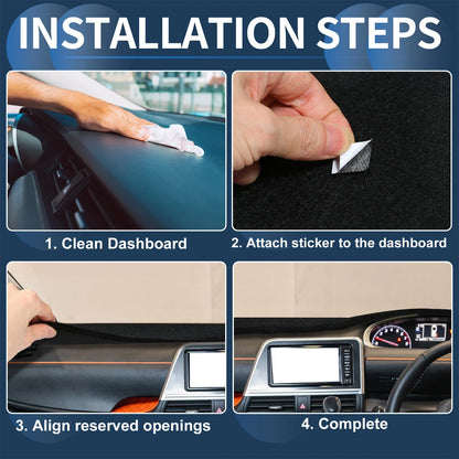 Dashboard Dash Cover Mat for Honda Fit GR1-GR8 2020-2024 Black 1 Set