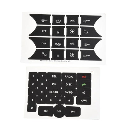 Decal Button Door Steering A/C Window Radio Sticker for Mercedes (2007–2014)