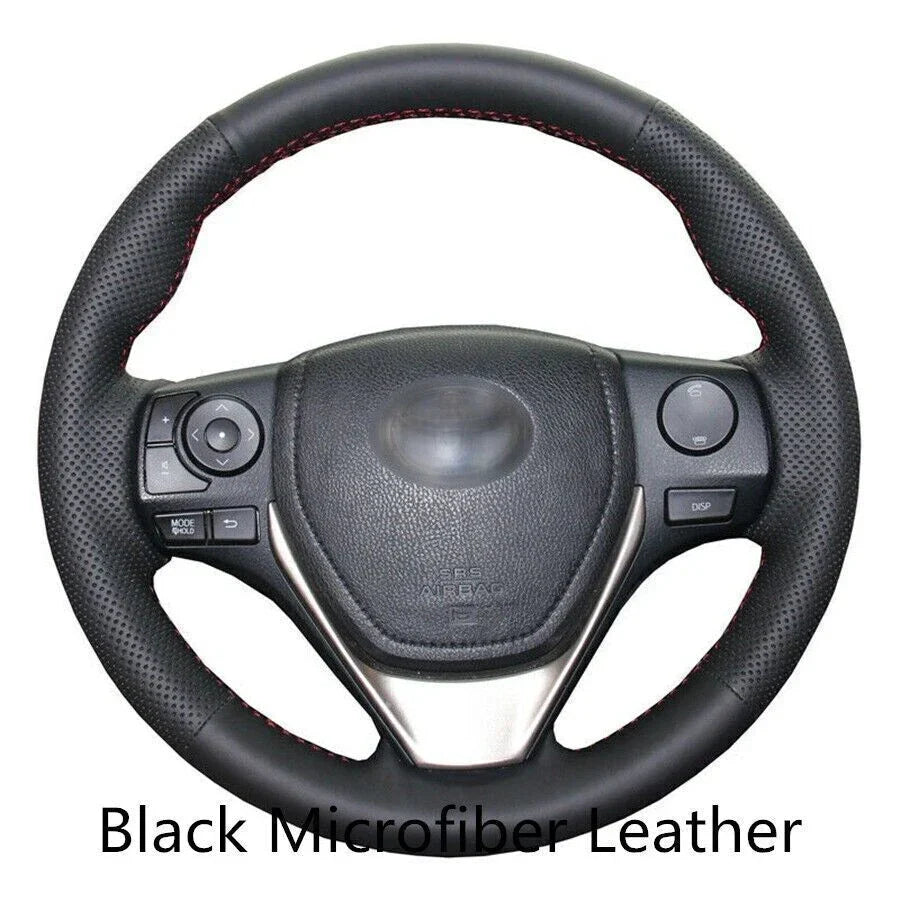 Hand Sewing Steering Wheel Cover for Toyota RAV4, Corolla (2013-2018)