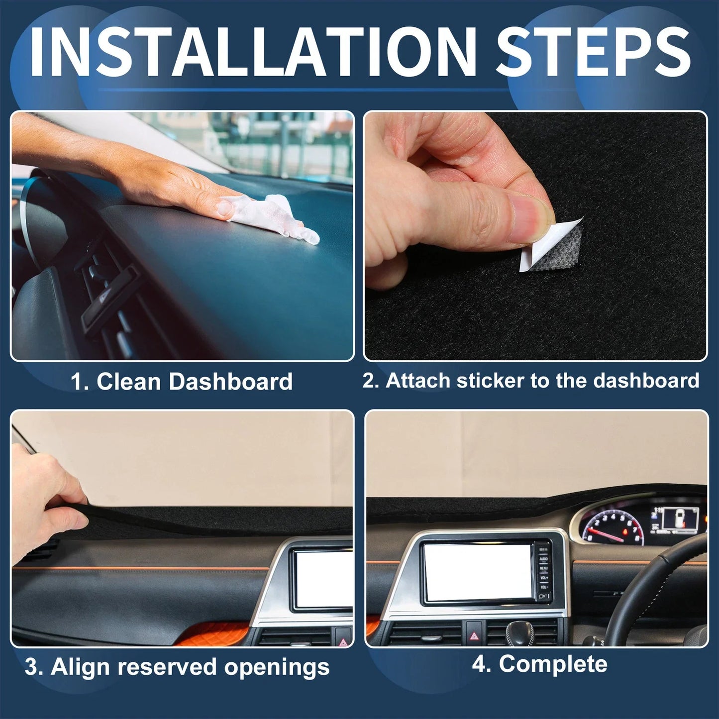Dashboard Cover Mat for Lexus IS350 2005-2013 Sun Protector Pad Black 1 Set