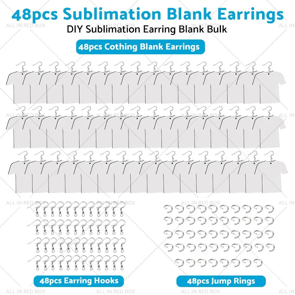 48PCS Double-Sided MDF Football Shirt Earring Blanks for DIY Jewelry