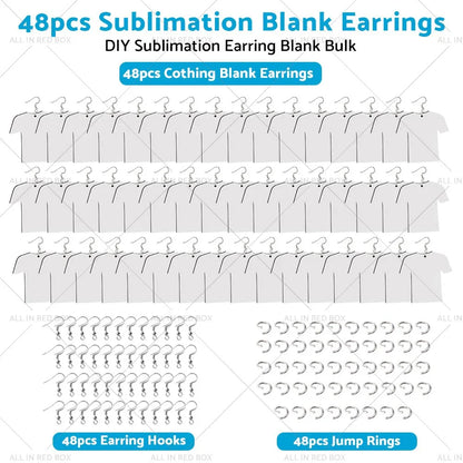 48PCS Double-Sided MDF Football Shirt Earring Blanks for DIY Jewelry